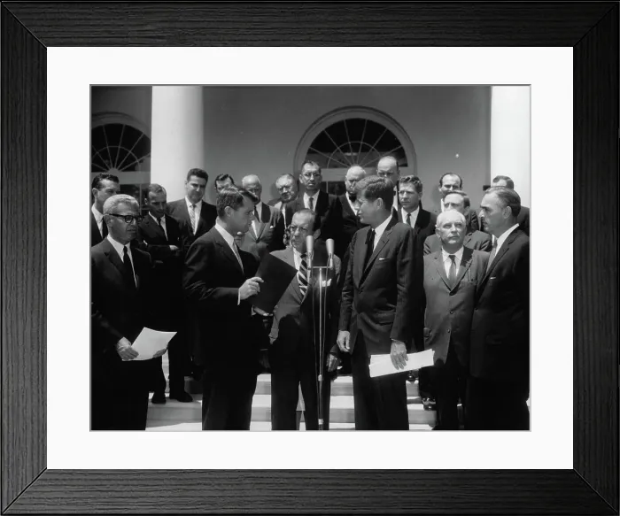 Framed Print : Presentation of a report from the Presidents Committee on Juvenile Delinquency and Youth Crime Framed Print : Presentation of a report from the Presidents Committee on Juvenile Delinquency and Youth Crime