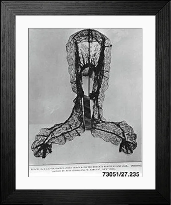 Framed Print : Hood 18th century British. Hood. British. 18th century. Silk, bobbin lace. Textiles-Laces Framed Print : Hood 18th century British. Hood. British. 18th century. Silk, bobbin lace. Textiles-Laces