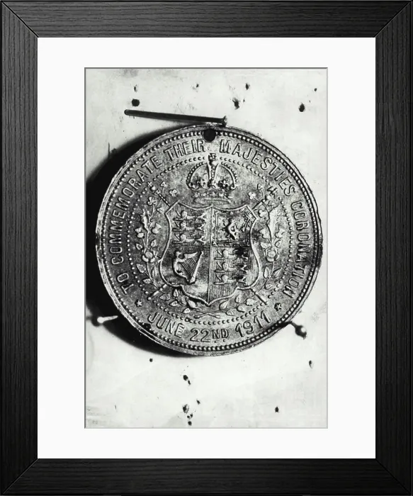Framed Print : One of the medals issued to public school children during the coronation of King George V & Queen Mary in 1911 Framed Print : One of the medals issued to public school children during the coronation of King George V & Queen Mary in 1911