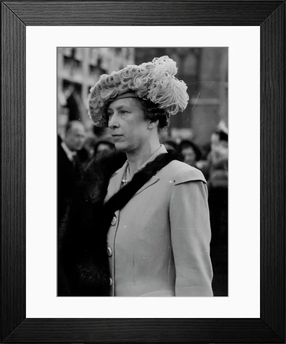 Framed Print : Princess Royal at London wedding of Princess Elizabeth Lady-in-waiting. October 01, 1948. (Photo by Reuter)