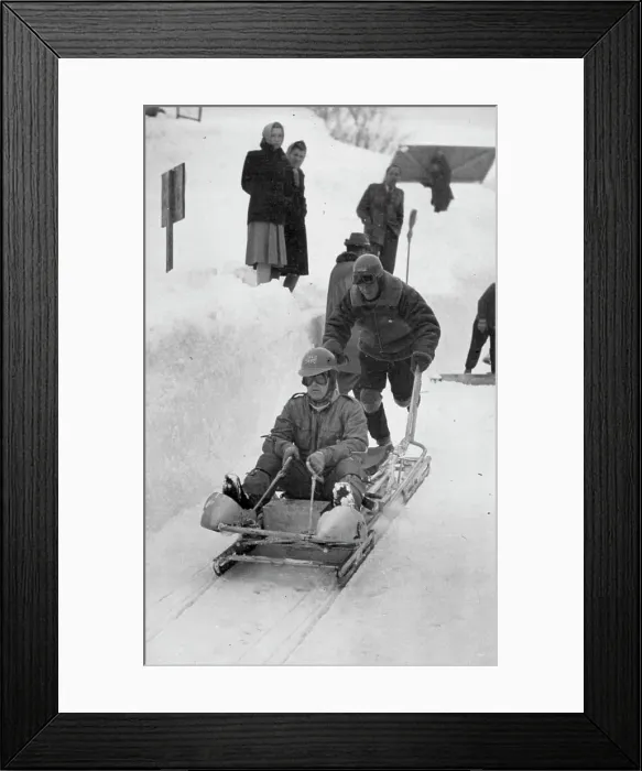 Framed Print : Olympic Games in Switzerland. Going down : Squadron Leader Jeffery and Wing Commander Iremonger Framed Print : Olympic Games in Switzerland. Going down : Squadron Leader Jeffery and Wing Commander Iremonger