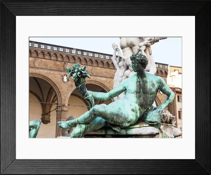 Framed Print : statue of fountain of neptune close up travel to Italy - statue of fountain of neptune close up in Florence city Framed Print : statue of fountain of neptune close up travel to Italy - statue of fountain of neptune close up in Florence city