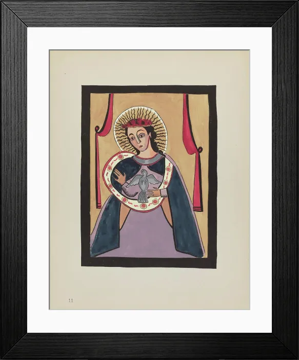 Framed Print : American 20th Century, Plate 11 Annunciation From Portfolio Spanish Colonial Designs of New Mexico