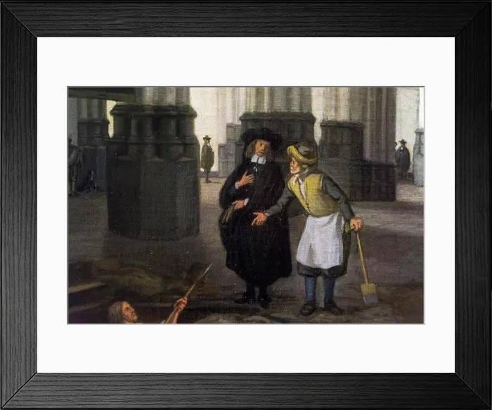 Framed Print : Detail of Interior of the Nieuwe Kerk; Amsterdam; 1677 Oil on canvas Emanuel de Witte Dutch about 1617-1692