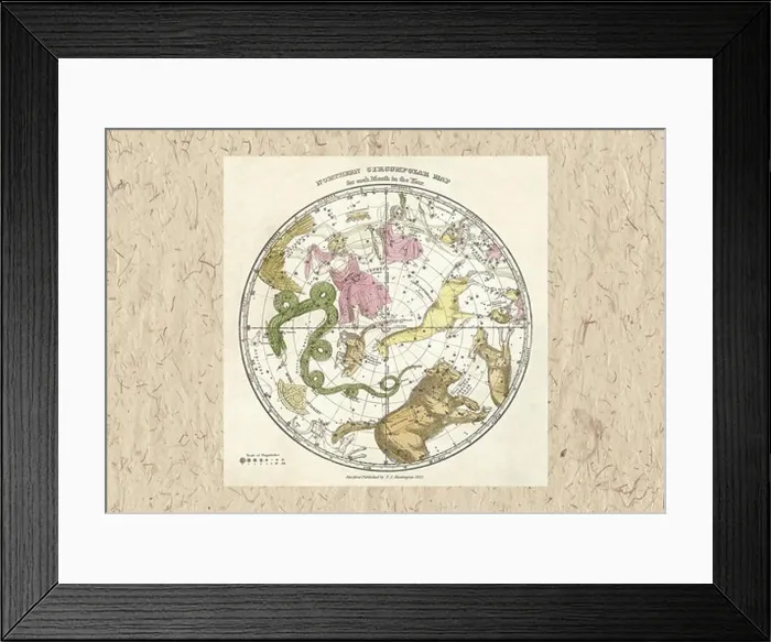 Framed Print : Northern Circumpolar Map, Celestial & Astrological Charts Framed Print : Northern Circumpolar Map, Celestial & Astrological Charts