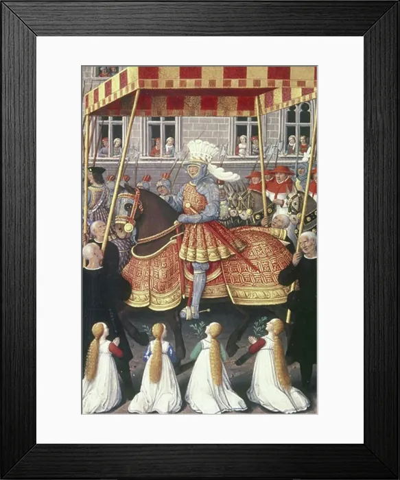 Framed Print : Louis XII Leaving Alexandria for Genoa 1507 Jean Bourdichon (ca) Framed Print : Louis XII Leaving Alexandria for Genoa 1507 Jean Bourdichon (ca)