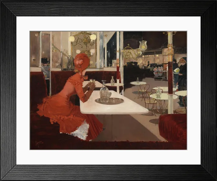 Framed Print : In the Café 1882-1884 Paris. In 1882 Fernand Lungren traveled to Paris
