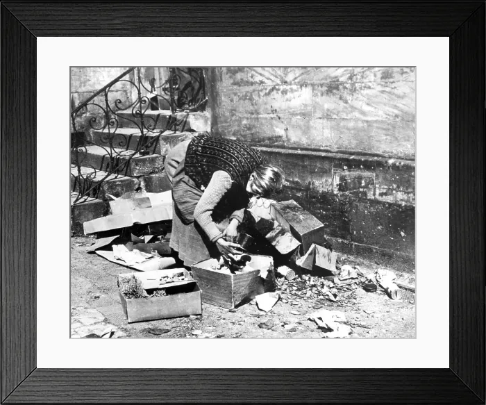 Framed Print : Woman scavenging for food, Bayreuth Framed Print : Woman scavenging for food, Bayreuth