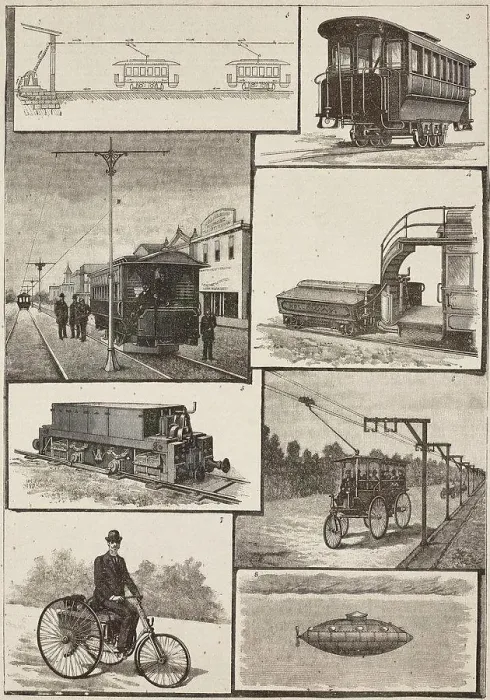 Framed Print : 1 Diagram of a Thomson-Houston electric tram system Framed Print : 1 Diagram of a Thomson-Houston electric tram system