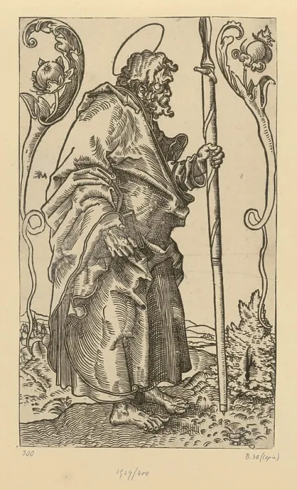Framed Print : A 16th-century woodcut by an anonymous artist depicting the apostle Thomas Framed Print : A 16th-century woodcut by an anonymous artist depicting the apostle Thomas