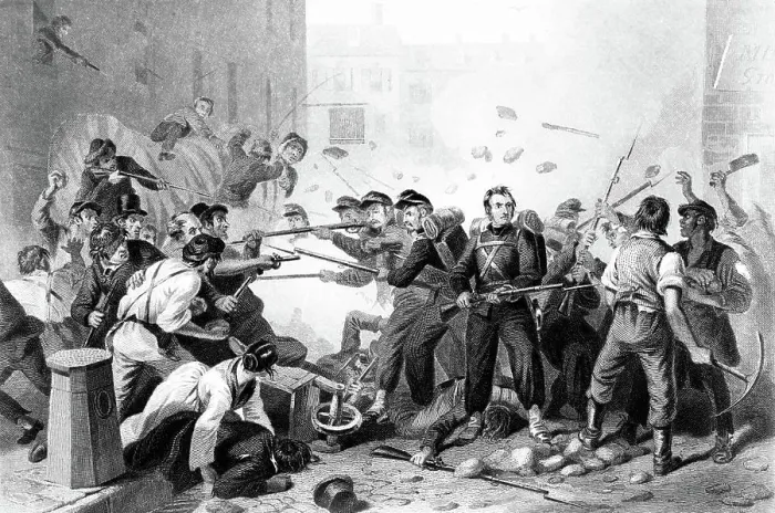 Framed Print : 1800S, 1860S, April 1861 6Th Volunteer Massachusetts Militia Passing Through Baltimore Framed Print : 1800S, 1860S, April 1861 6Th Volunteer Massachusetts Militia Passing Through Baltimore