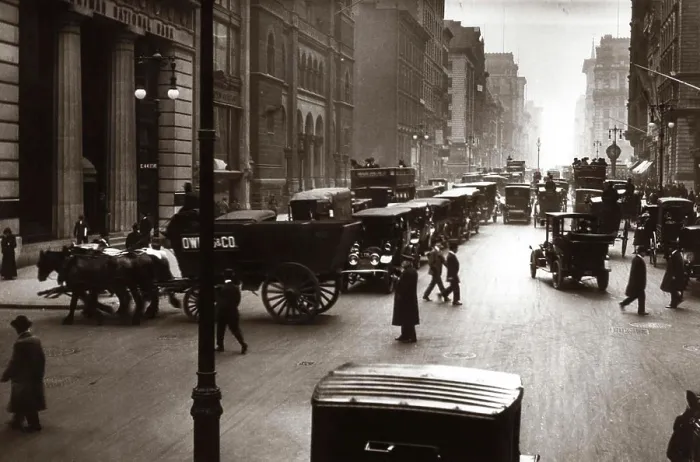 Framed Print : 1890S 1900S Turn Of Century New York City Street Scene Pedestrians Horse & Wagons Automobiles Cars Traffic Manhattan Framed Print : 1890S 1900S Turn Of Century New York City Street Scene Pedestrians Horse & Wagons Automobiles Cars Traffic Manhattan