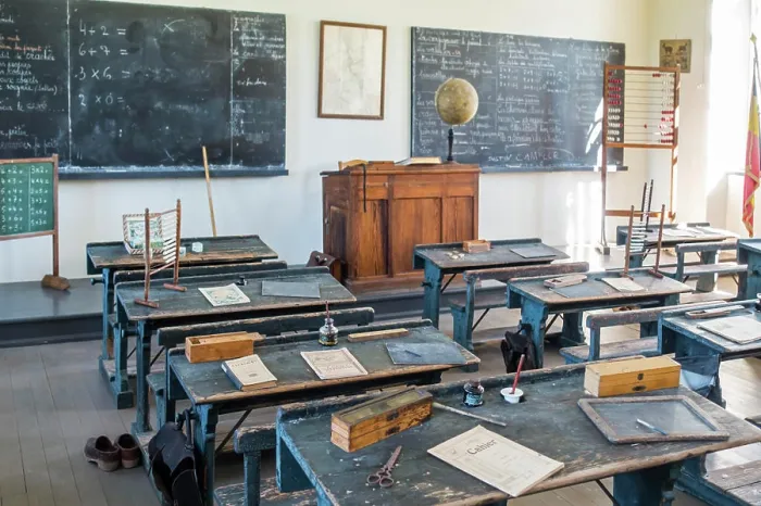 Framed Print : 1920s classroom of country school at Domaine du Fourneau Saint-Michel Framed Print : 1920s classroom of country school at Domaine du Fourneau Saint-Michel