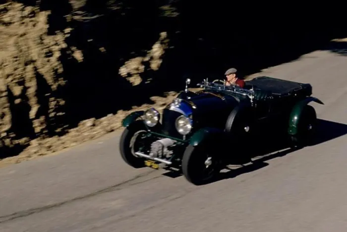 Framed Print : 1929 Bentley 4.5 liter Touring Car front 3 / 4 action Phil Hill