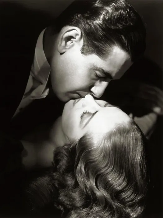 Framed Print : 1930S 1940S Couple Man Woman Kissing Hollywood Movie Style Framed Print : 1930S 1940S Couple Man Woman Kissing Hollywood Movie Style
