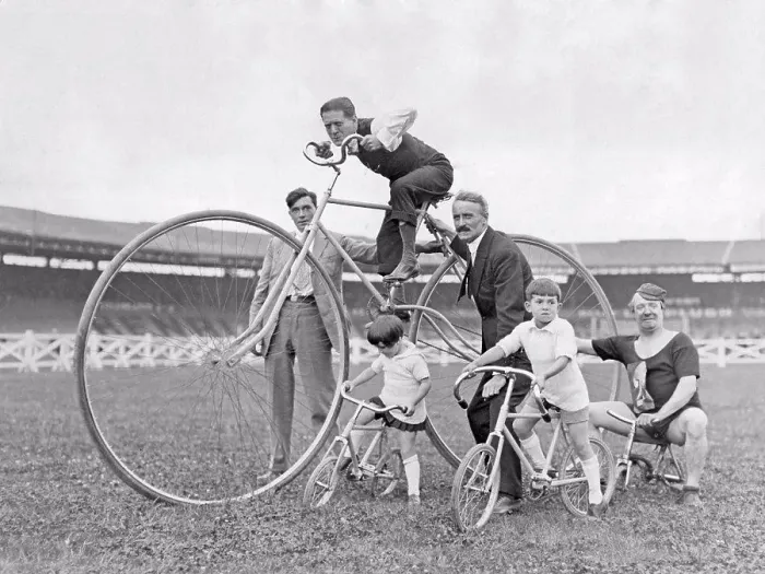 Framed Print : 1930s bicycles. The annual Fête des Caf Conc at the Buffalo Stadium and some of the popular artists on their bicycles Framed Print : 1930s bicycles. The annual Fête des Caf Conc at the Buffalo Stadium and some of the popular artists on their bicycles