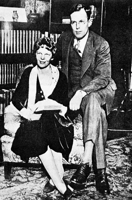 Framed Print : 1930s HALF TONE OF AMELIA EARHART WITH HER HUSBAND G.P. PUTNAM Framed Print : 1930s HALF TONE OF AMELIA EARHART WITH HER HUSBAND G.P. PUTNAM