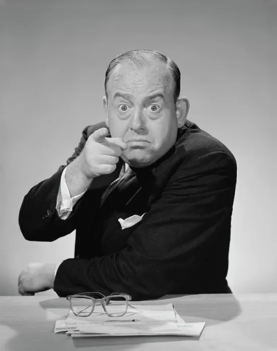 Framed Print : 1950S 1960S Angry Businessman Pointing Finger Bulging Staring Eyes Wide Open Framed Print : 1950S 1960S Angry Businessman Pointing Finger Bulging Staring Eyes Wide Open