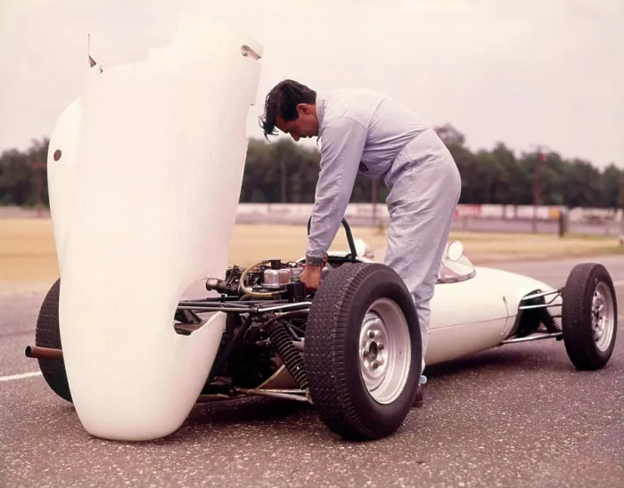Framed Print : 1960S 1970S Man Mechanic Hood Up White Sports Race Racing Car Work Working On Engine Framed Print : 1960S 1970S Man Mechanic Hood Up White Sports Race Racing Car Work Working On Engine