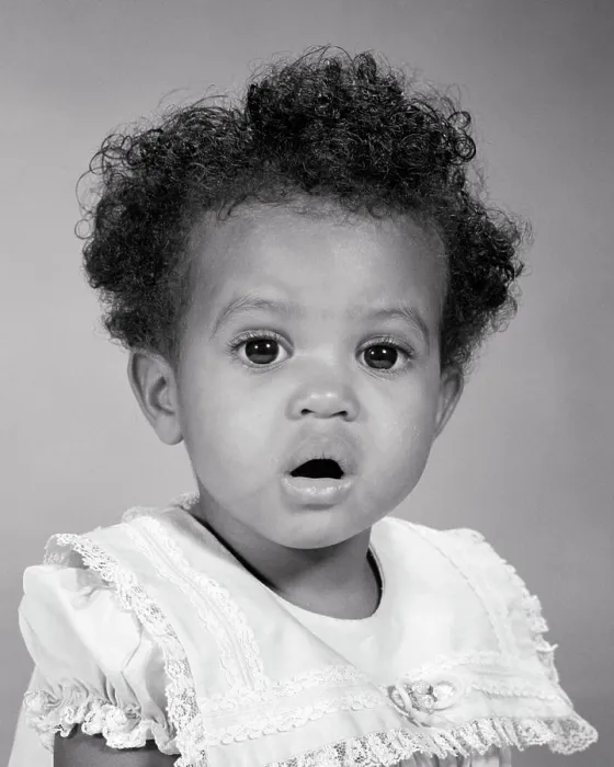 Framed Print : 1960s PORTRAIT OF AFRICAN-AMERICAN BABY GIRL EYES AND MOUTH WIDE OPEN FACIAL EXPRESSION OF SURPRISE WONDER AMAZEMENT AWE