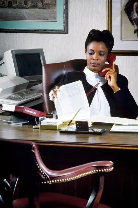 Framed Print : 1990s AFRICAN AMERICAN EXECUTIVE WOMAN ON TELEPHONE Framed Print : 1990s AFRICAN AMERICAN EXECUTIVE WOMAN ON TELEPHONE