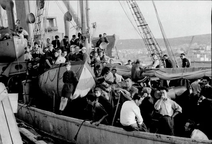 Framed Print : 200 Ton Steamer Arrested off Palestine With 400 Refugees Aboard After A Month At Sea -- The crowded decks of the S Framed Print : 200 Ton Steamer Arrested off Palestine With 400 Refugees Aboard After A Month At Sea -- The crowded decks of the S