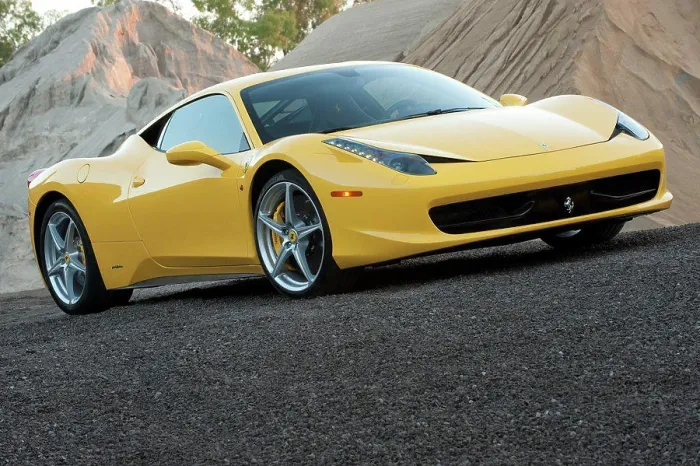 Framed Print : 2011 Ferrari 458 Italia parked in quarry, front 3 / 4 Framed Print : 2011 Ferrari 458 Italia parked in quarry, front 3 / 4
