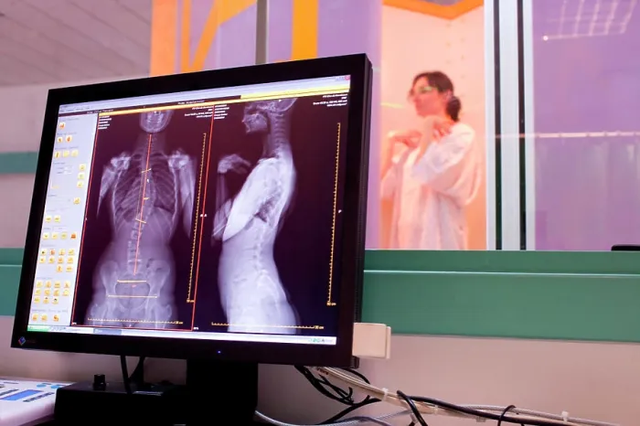 Framed Print : This 2D and 3D digital X-ray imaging equipment is dedicated to the orthopedic practice