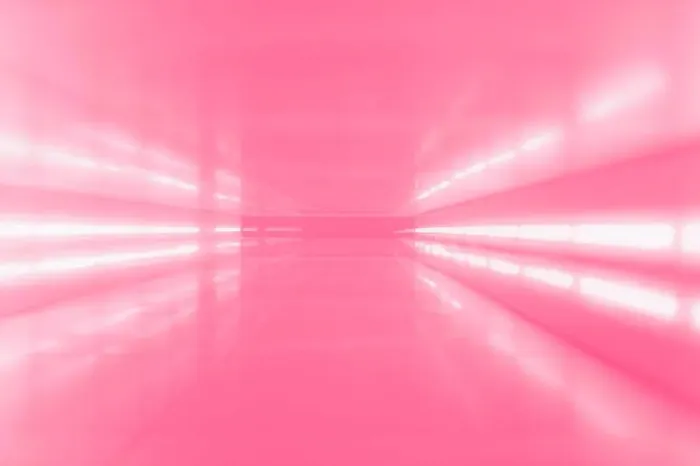 Framed Print : An abstract corridor in pink tones