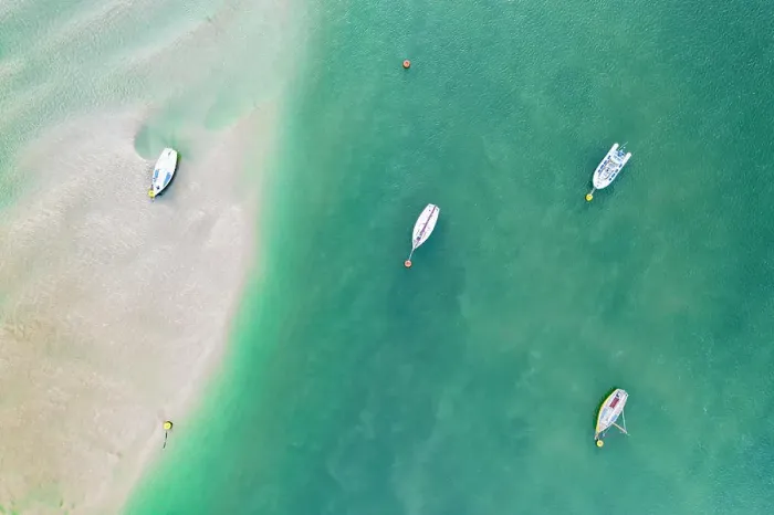Framed Print : Aerial image of boats in the Camel Estuary near Rock, Cornwall, England, United Kingdom, Europe Framed Print : Aerial image of boats in the Camel Estuary near Rock, Cornwall, England, United Kingdom, Europe