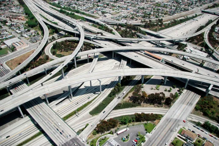 Framed Print : Aerial of the Judge Harry Pregerson Interchange near the Athens and Watts communities of Los Angeles, California Framed Print : Aerial of the Judge Harry Pregerson Interchange near the Athens and Watts communities of Los Angeles, California