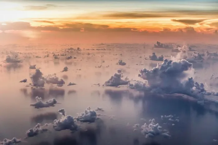 Framed Print : Aerial photo shot from plane flying from Bali to Singapore