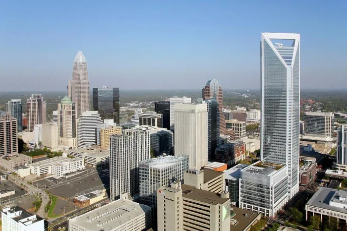 Framed Print : Aerial of Uptown Charlotte