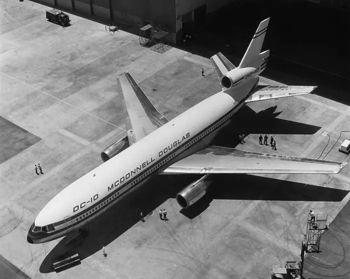 Framed Print : Aerial view of an airplane, McDonnell Douglas DC-10 Framed Print : Aerial view of an airplane, McDonnell Douglas DC-10