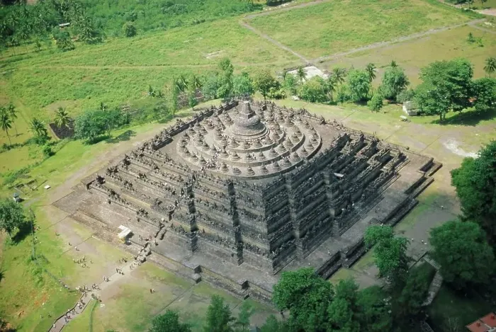 Framed Print : Aerial view of Borobudur Buddhist Temple, Java, Indonesia, Asia Framed Print : Aerial view of Borobudur Buddhist Temple, Java, Indonesia, Asia