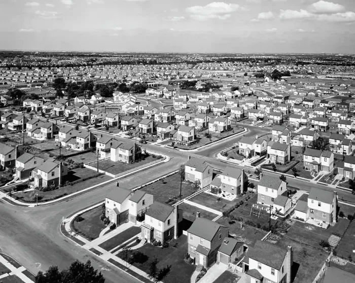 Framed Print : Aerial view of buildings in a city, Long Island, New York, USA Framed Print : Aerial view of buildings in a city, Long Island, New York, USA