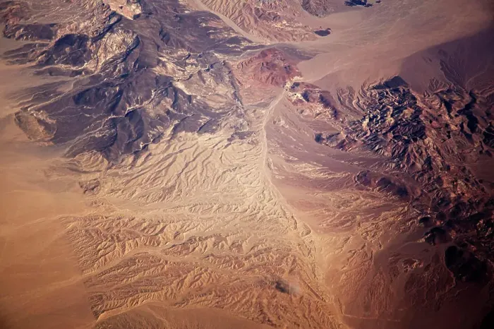 Framed Print : Aerial view over desert Framed Print : Aerial view over desert