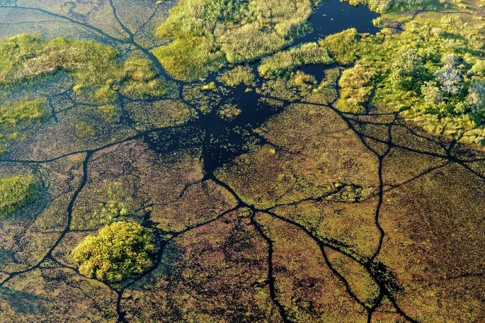 Framed Print : Aerial view of Okavango Delta. Botswana Framed Print : Aerial view of Okavango Delta. Botswana