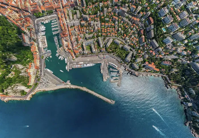 Framed Print : Aerial view above of the port of Nice, France Framed Print : Aerial view above of the port of Nice, France