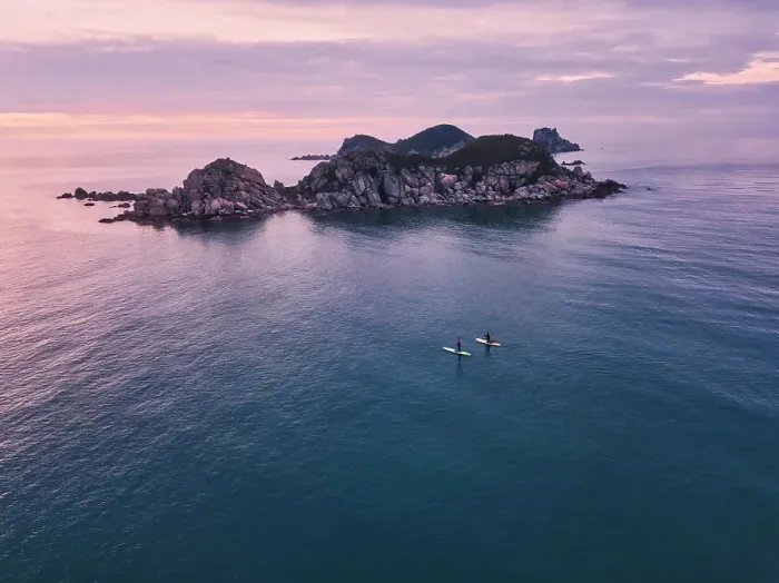Framed Print : Aerial view of SUP surfers, Triozerye, Primorsky region, Russia Framed Print : Aerial view of SUP surfers, Triozerye, Primorsky region, Russia