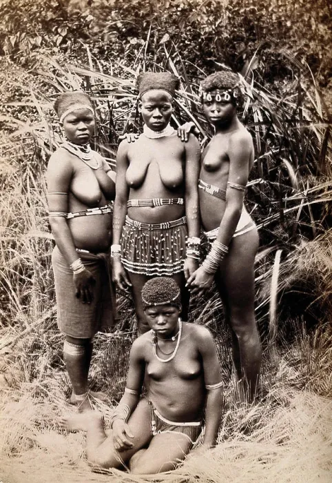 Framed Print : Africa: four African women. Albumen print
