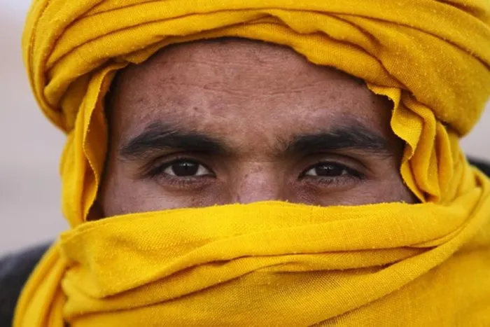 Framed Print : Africa, North Africa, Morocco, Merzouga, Erg Chebbi, Portrait, Berber Tribesman in Traditional Costume, Eyes Framed Print : Africa, North Africa, Morocco, Merzouga, Erg Chebbi, Portrait, Berber Tribesman in Traditional Costume, Eyes