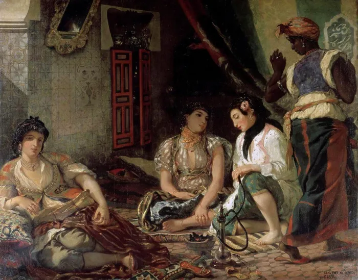 Framed Print : Algerian Women in their Apartment (Femmes d'Alger dans leur Appartement) 1834 Eugene Delacroix (1798-1863 / French)