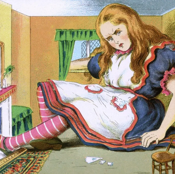 Framed Print : Alice in Wonderland, Alice in the White Rabbit's house. Date: early 20th century Framed Print : Alice in Wonderland, Alice in the White Rabbit's house. Date: early 20th century