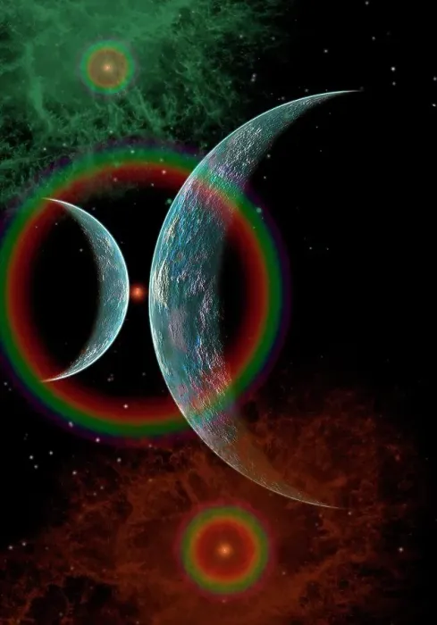 Framed Print : Two alien planets that belong to the same solar system in a distant part of the Milky Way galaxy Framed Print : Two alien planets that belong to the same solar system in a distant part of the Milky Way galaxy