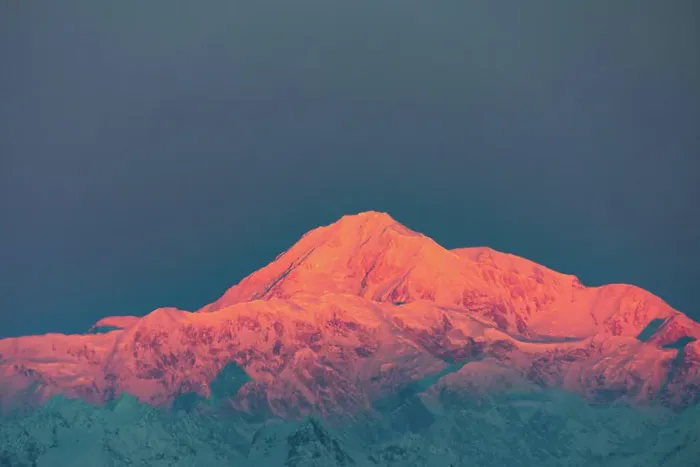 Framed Print : Alpenglow lights up Denali at sunrise
