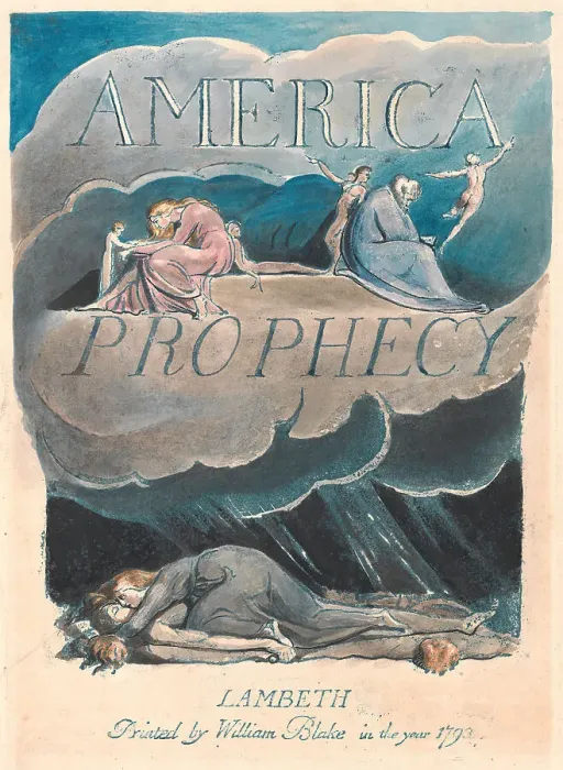 Framed Print : America. Prophecy Plate 2 Title Page Print William Blake