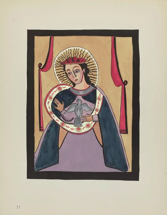 Framed Print : American 20th Century, Plate 11 Annunciation From Portfolio Spanish Colonial Designs of New Mexico