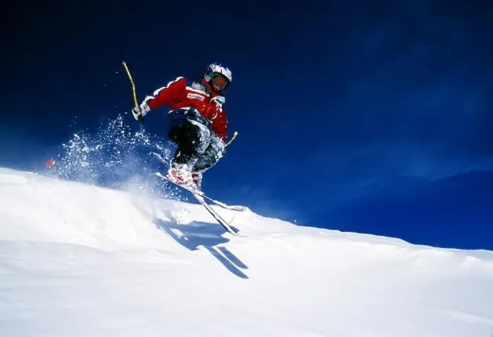 Framed Print : Andorra, Soldeu, Skier jumping Framed Print : Andorra, Soldeu, Skier jumping