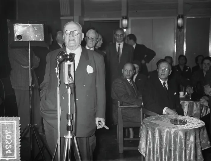 Framed Print : Anefo photo collection. Dutch oldest radio sports reporter George Hogenkamp celebrates its 80th birthday Framed Print : Anefo photo collection. Dutch oldest radio sports reporter George Hogenkamp celebrates its 80th birthday